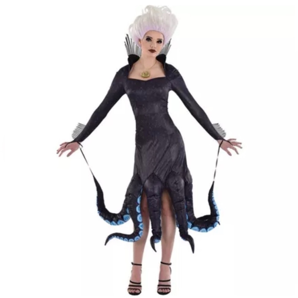 Disney The Little Mermaid Ursula Costume Dress and Wig L 10-12 M 6-8 villains